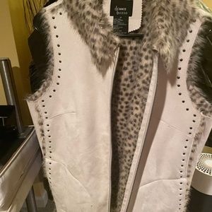 Great, unique animal print lined long vest